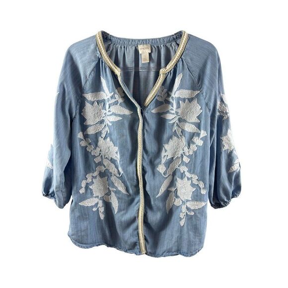 Chico's 3 Piece Clothing Lot Tops Blouses Size 1 Medium Career Casual Blue - Picture 2 of 16